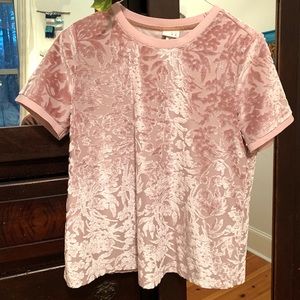 Pink Velvet Patterned Top